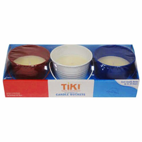 Tiki Mini Citronella Wax Buckets - Red, White, & Blue