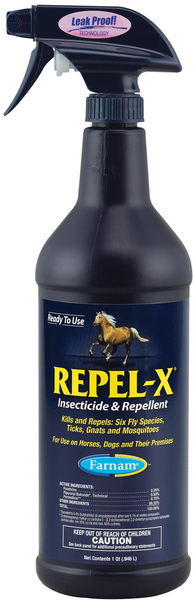 Farnam 10330 Repel-X Insecticide and Repellent, Liquid, Milky White, Citronella, 32 oz