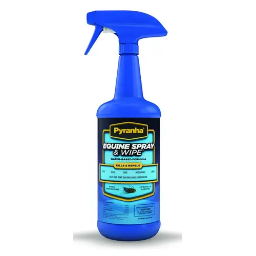 Pyranha 10909750 Equine Spray & Wipe Insecticide for Horses 32-oz Spray