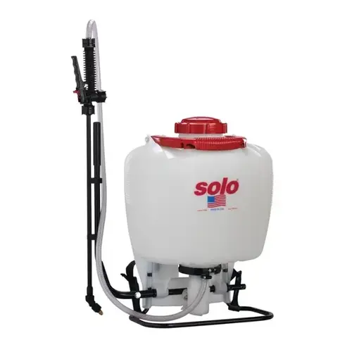 Solo 425 Backpack Sprayer, 4 gal Tank, HDPE Tank, 25 ft Horizontal, 20 ft Vertical Spray Range, 4 ft L Hose