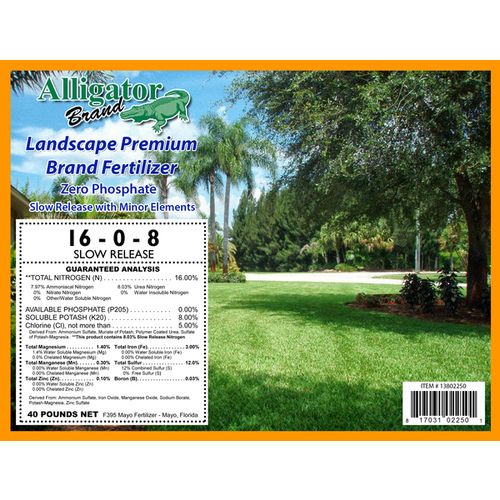 MAYO FERTILIZER INC 16-0-8 Landscape Fertilizer 16-0-8 with Slow Release Nitrogen 40-lbs