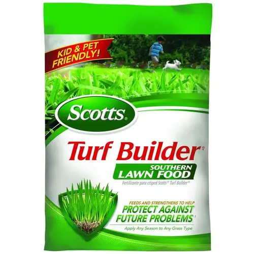 Turf Builder Southern Lawn Food Fertilizer, 14.06 lb Bag, Solid, 32-0-10 N-P-K Ratio Blue/Gray