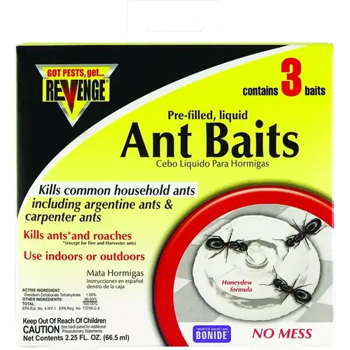 Ant Bait, Liquid, Sweet, 0.75 oz Yellow - pack of 3