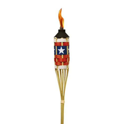 Garden Torch FlameKeeper Red/White/Blue Bamboo 57" Red/White/Blue - pack of 18