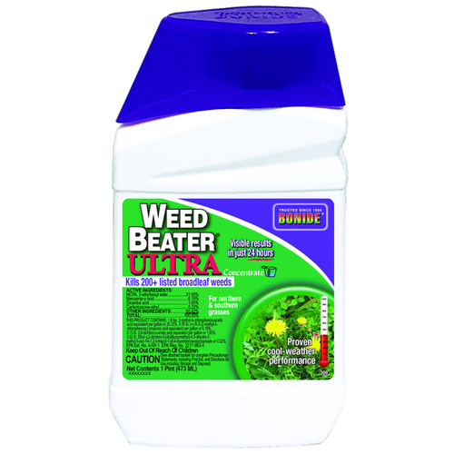 Weed Killer, Liquid, Spray Application, 1 pt Amber