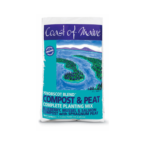 Coast of Maine 1CBPCPM1CF80 1CBPCPM1CF Penobscot Blend Compost and Peat, 1 cu-ft Bag