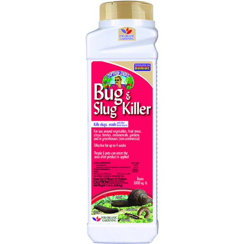 908 Bug and Slug Killer, Solid, 1.5 lb Bottle Dark Brown/Light Brown