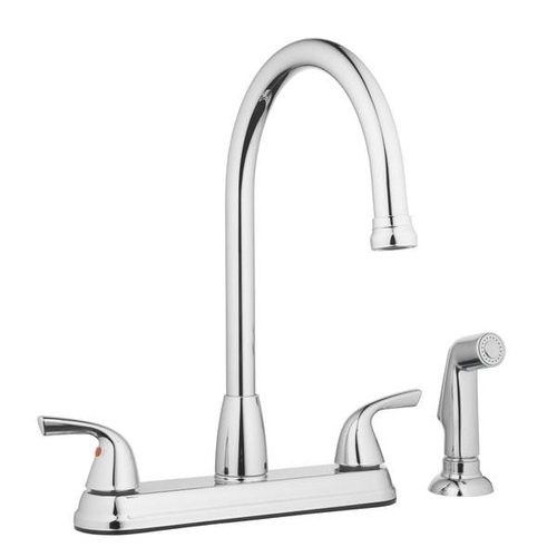 HOMEWERKS WORLDWIDE LLC-IMPORT 21-K822-AVD 8 in. Kitchen Faucet with Gooseneck Spout and Sprayer - Chrome