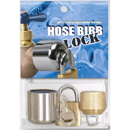 Conservco DSL-2 Hose Bibb Lock with Padlock 3/4" Hose T MPT Anti-Siphon Brass Chrome Plated