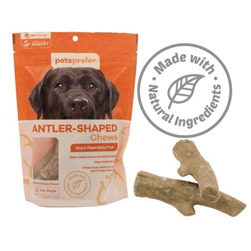 Pets Prefer Antler Shaped Chews For Large Dogs Over 30-lbs 13.58-oz 8-Count