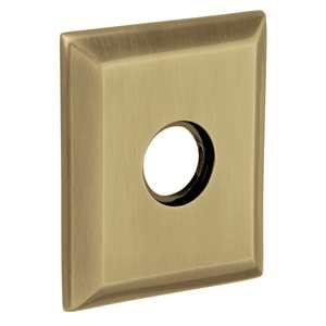 3-2/9" Square Passage Rose Pair Vintage Brass Finish