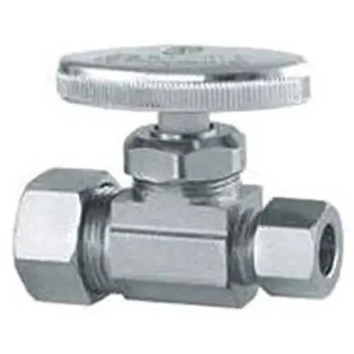 Straight Valve 1/2" Compression in. T X 3/8" S Compression Chrome Plated