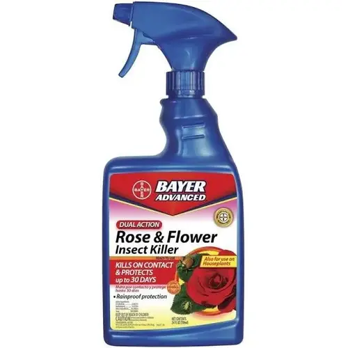 Rose and Flower Insect Killer, Liquid, Spray Application, 15.7 oz Can Beige/White