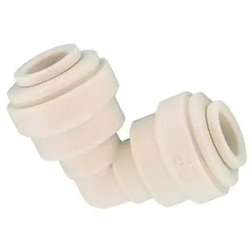 Union Pipe Elbow, 1/4 in, Polypropylene, White, 150 psi Pressure