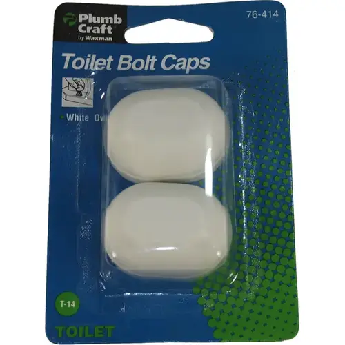 Toilet Bolt Caps White Plastic White Pair