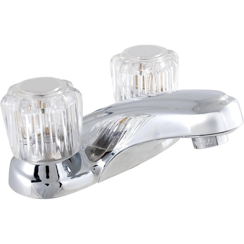 Bathroom Faucet with 2 Handles - Chrome Finish - No Pop-Up Drain Assembly