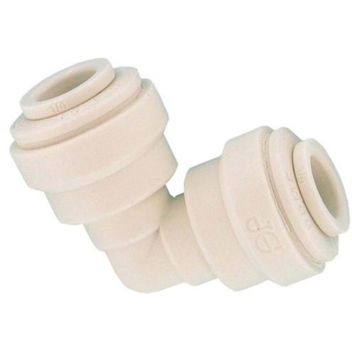 Union Pipe Elbow, 3/8 in, Polypropylene, White, 150 psi Pressure