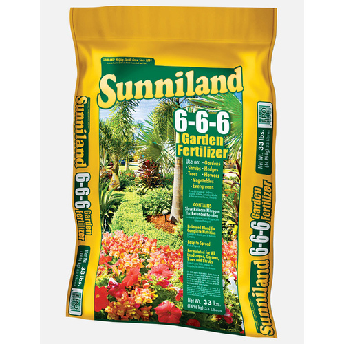 Sunniland 125873 Plant Fertilizer All Purpose Garden 6-6-6 33 lb