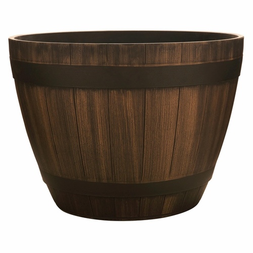 ATT SOUTHERN INC HDR-007227 HDR Wine Barrel Planter 15" Kentucky Walnut