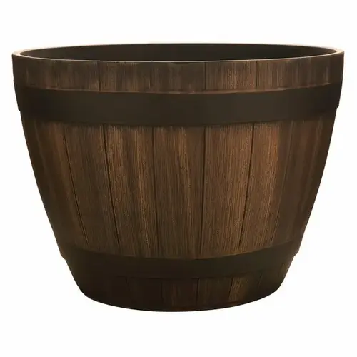 ATT SOUTHERN INC HDR-007227 HDR Wine Barrel Planter 15" Kentucky Walnut