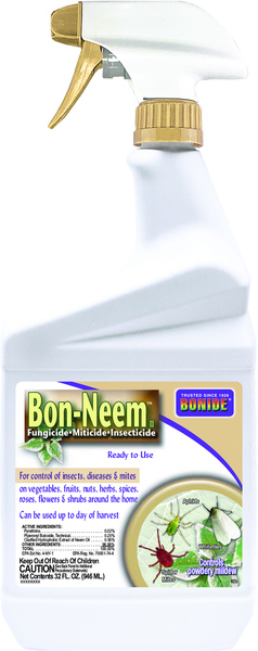 Bonide 025 Bon-Neem II Insecticide, Liquid, Spray Application, Indoor, 1 qt Creamy White