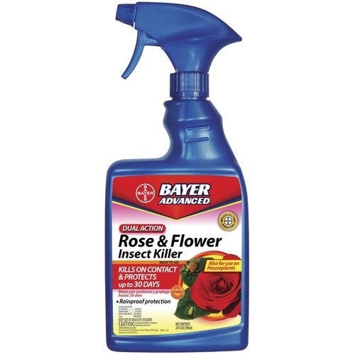 Rose and Flower Insect Killer, Liquid, Spray Application, 24 oz Clear