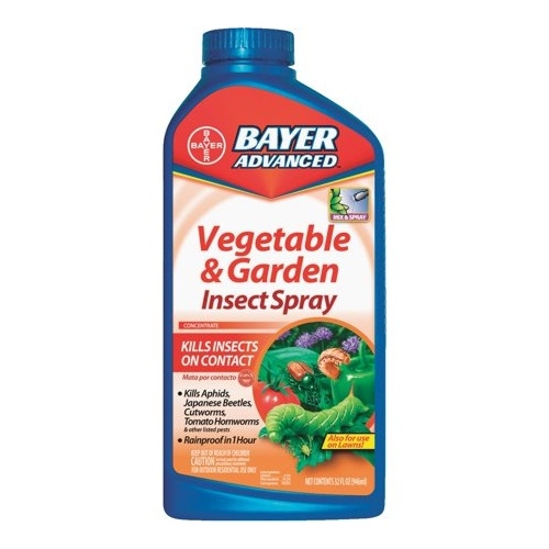 Vegetable and Garden Insecticide, Liquid, Spray Application, 32 oz Bottle Light Yellow