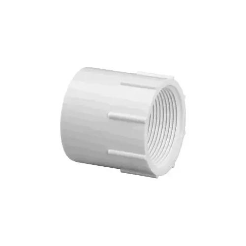 Pipe Adapter, 1 in, Slip x FPT, PVC, White, SCH 40 Schedule, 450 psi Pressure