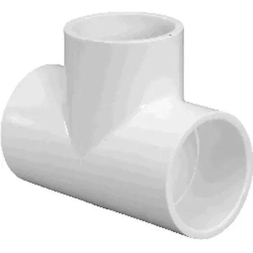 Pipe Tee, 2 in, Slip, PVC, White, SCH 40 Schedule, 280 psi Pressure