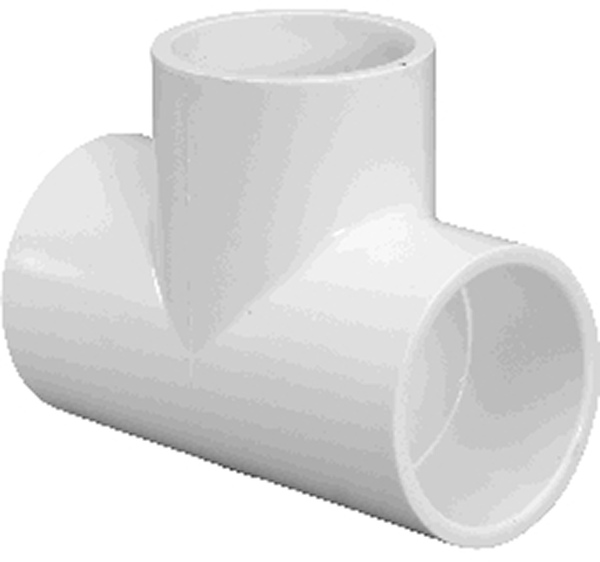 Lasco 401010BC Pipe Tee, 1 in, Slip, PVC, White, SCH 40 Schedule, 450 psi Pressure