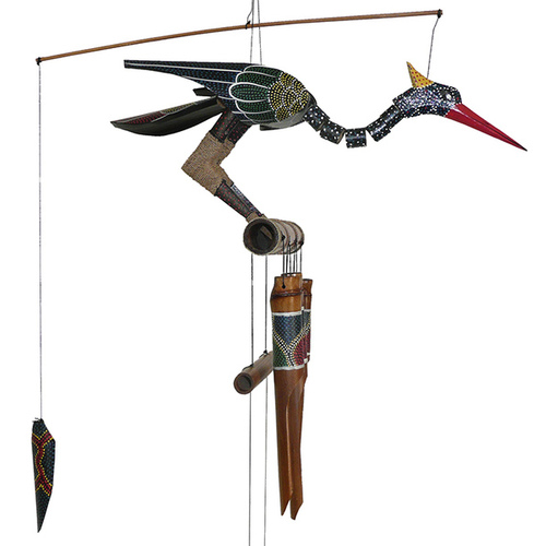 Cohasset Gifts & Garden Inc 174A Abby Bobbing Head Bird Bamboo Wind Chime