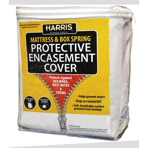 Harris T-MATT Mattress Encasement Cover Twin White Stretch-Knit Polyester White