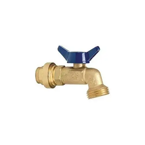 Hose Bibb Valve, Quarter-Turn, Push Fit, 1/2 MT x 3/4-In. Hose