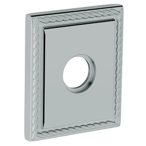 3-2/9" Square Rope Passage Rose Pair Bright Chrome Finish
