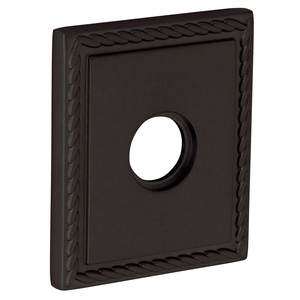 3-2/9" Square Rope Passage Rose Pair Distressed Oil Rubbed Bronze Finish