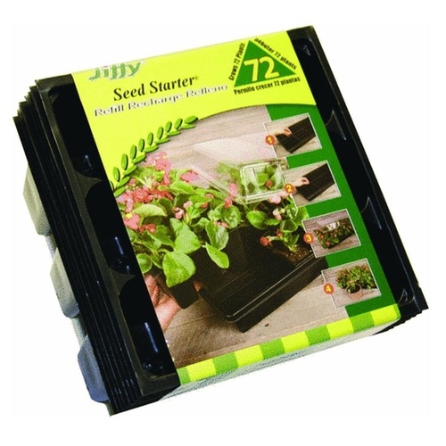 Jiffy TR72 Seed Starter Tray 4" H X 5.4" W X 5.5" L Black