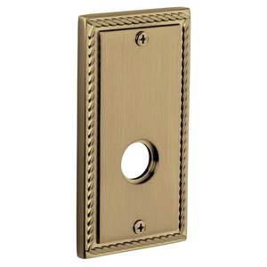 5-1/4" Square Rope Privacy Rose Pair Antique Brass Finish