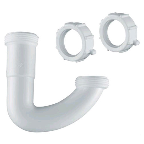 Plastic Bathroom Sink J-Bend, White