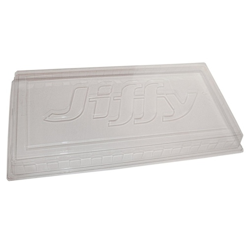 Jiffy TDOME Tray Cover, 11 in L Tray, 22 in W Tray, Plastic, Clear