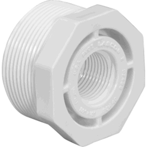 Lasco Fittings 439072BC Pipe Fitting, Schedule 40 PVC Threaded Bushing, 1/2 MIP x 1/4-In. FIP