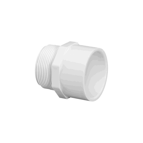 Lasco 436012BC Pipe Adapter, 1-1/4 in, MPT x Slip, PVC, White, SCH 40 Schedule, 370 psi Pressure