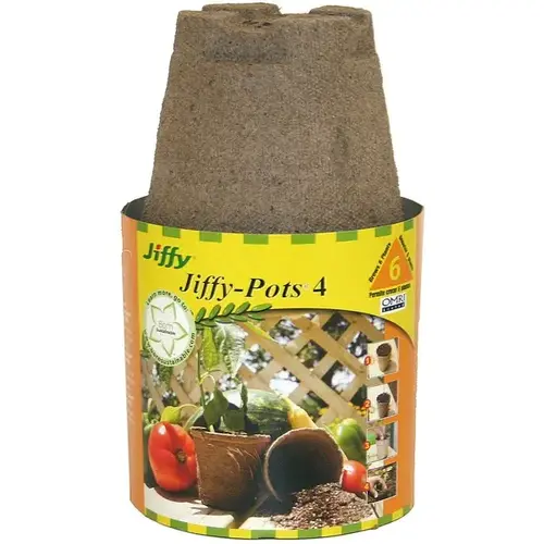 Jiffy JP406 Seed Starting Peat Pot 1 Cells 4" H X 4" W Brown