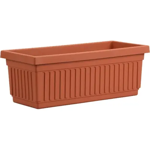 HC Companies VNP24000E35C006 Flower Box Venetian 6.38" H X 24" W Plastic Fluted Clay Clay