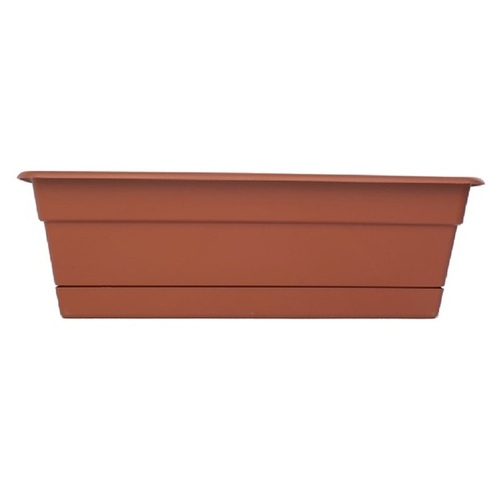 Dura Cotta Window Box Planter, 24 in W, Rectangular, Plastic, Terra Cotta