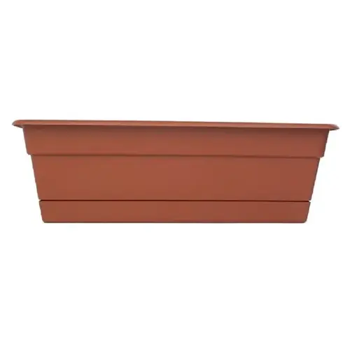 Dura Cotta Window Box Planter, 24 in W, Rectangular, Plastic, Terra Cotta