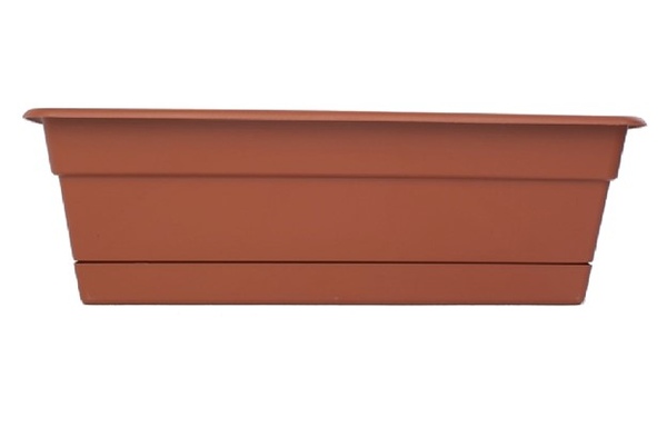 Bloem DCBT24-46 Dura Cotta Window Box Planter, 24 in W, Rectangular, Plastic, Terra Cotta