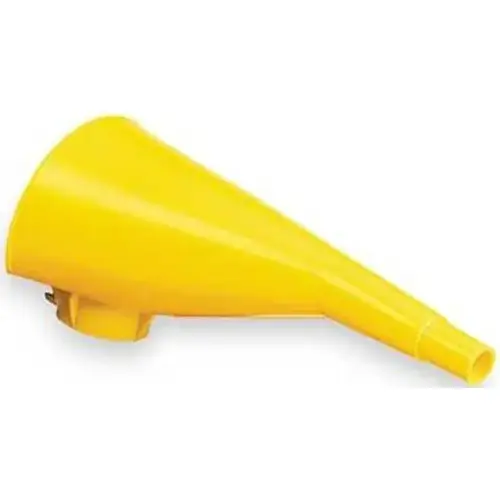 Yellow High Density Polyethylene Funnel - 9" Length