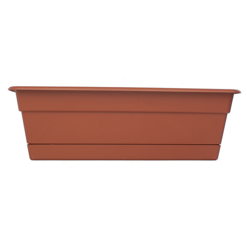 Window Box 5.75" H X 30" W X 7.5" D Plastic Terracotta Terracotta