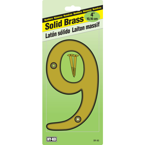 Numbering Solid Brass 4" Dimensional (#9)