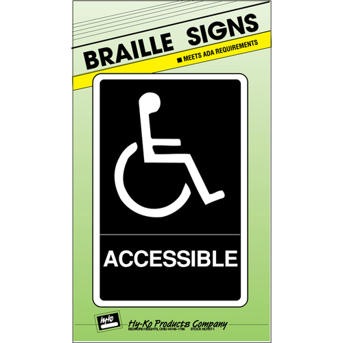 Braille - ACCESSIBLE Handicap Bathroom Sign 6" x 9" - Plastic